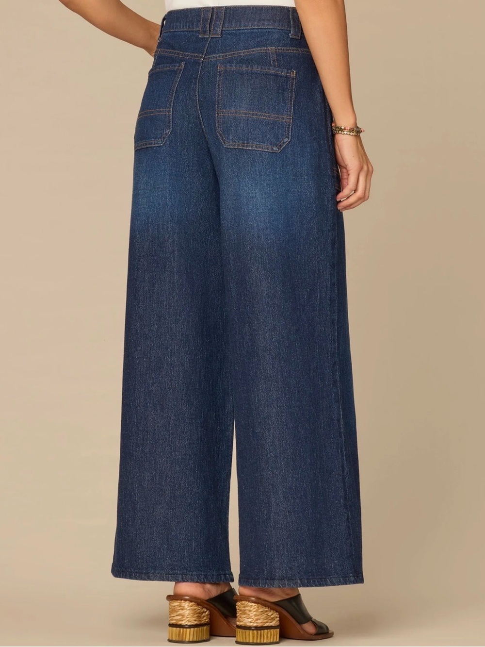 Democracy Wide Leg Jeans in Classic Blue - Picture 2 of 7
